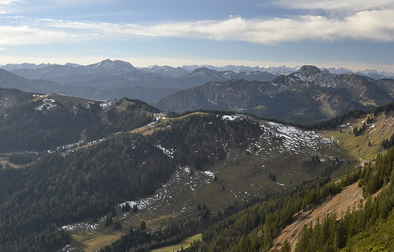 Blick vom Brecherspitz Richtung Südwesten zum Stümpfling
