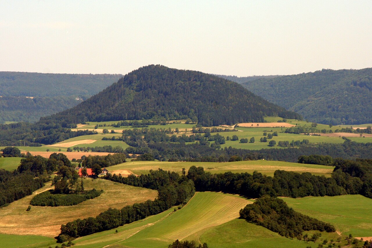 The Stuifen mountain as seen from the Hohenstaufen mountain