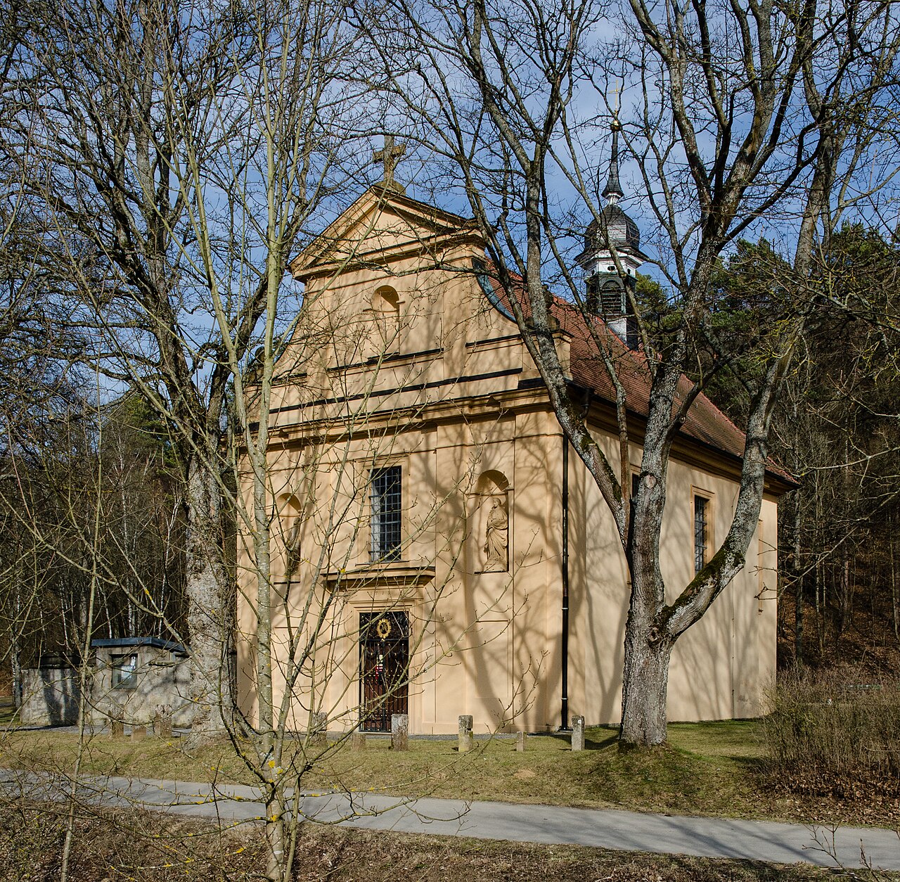 Kapelle zum Heiligen Kreuz (Talkirche), a pilgrimage chapel near Münnerstadt, Lower Franconia, Bavaria