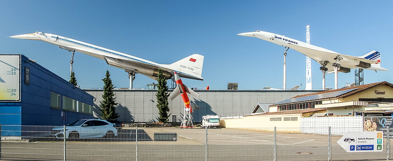 en:Technik Museum Sinsheim : simple:Tupolev Tu-144 , en:Concorde