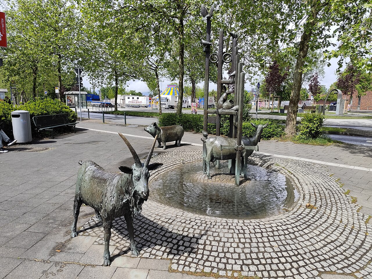 Brunnenskulptur Tiere des Bergmanns, Ahlen
