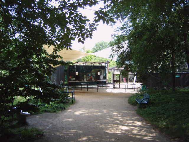 Eingang des Tierparks Cottbus, Land Brandenburg, Deutschland