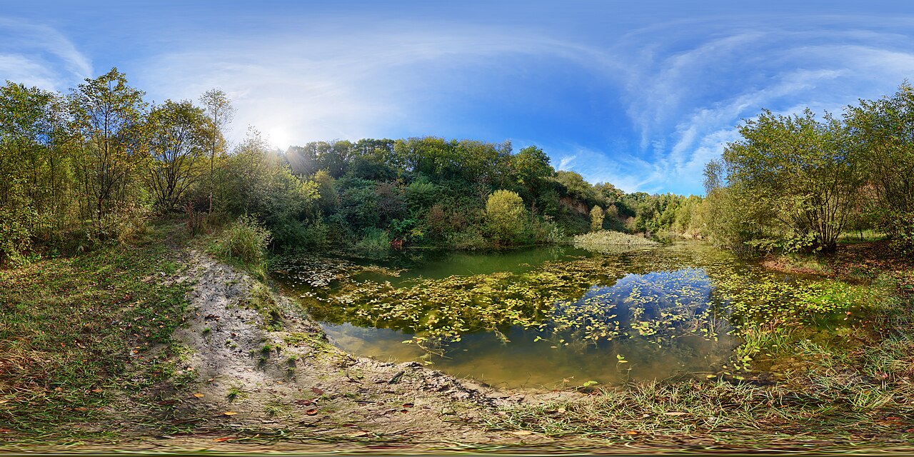 360° Panorama auf dem Naturschutzgebiet Tongrube Lessmoellmann