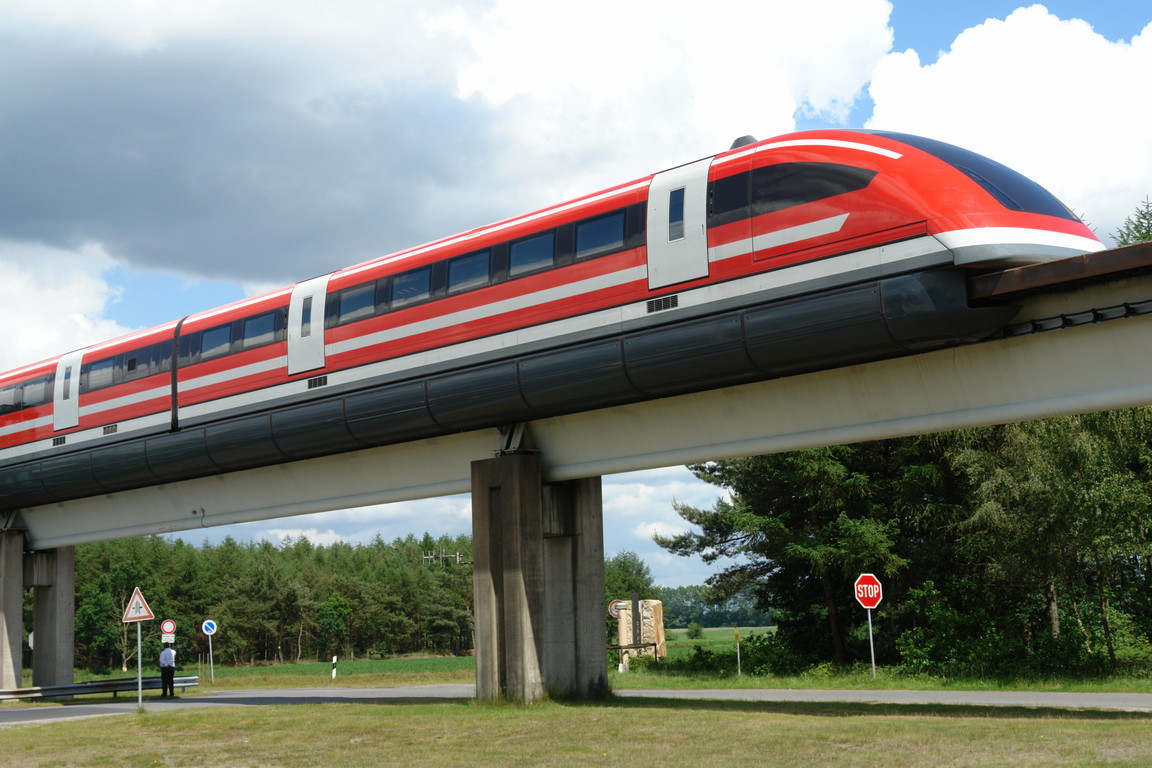 Transrapid series 09 vehicle at the Emsland Test Facility, northern Germany (decommissioned)