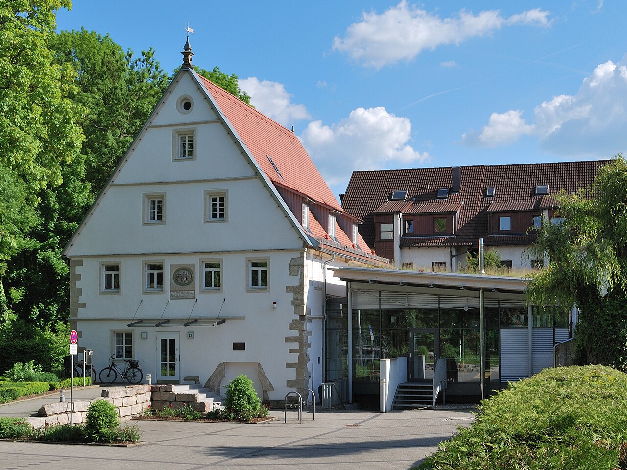 The Bruckmühle , a former flour mill on the river Glems in Schwieberdingen in Southern Germany