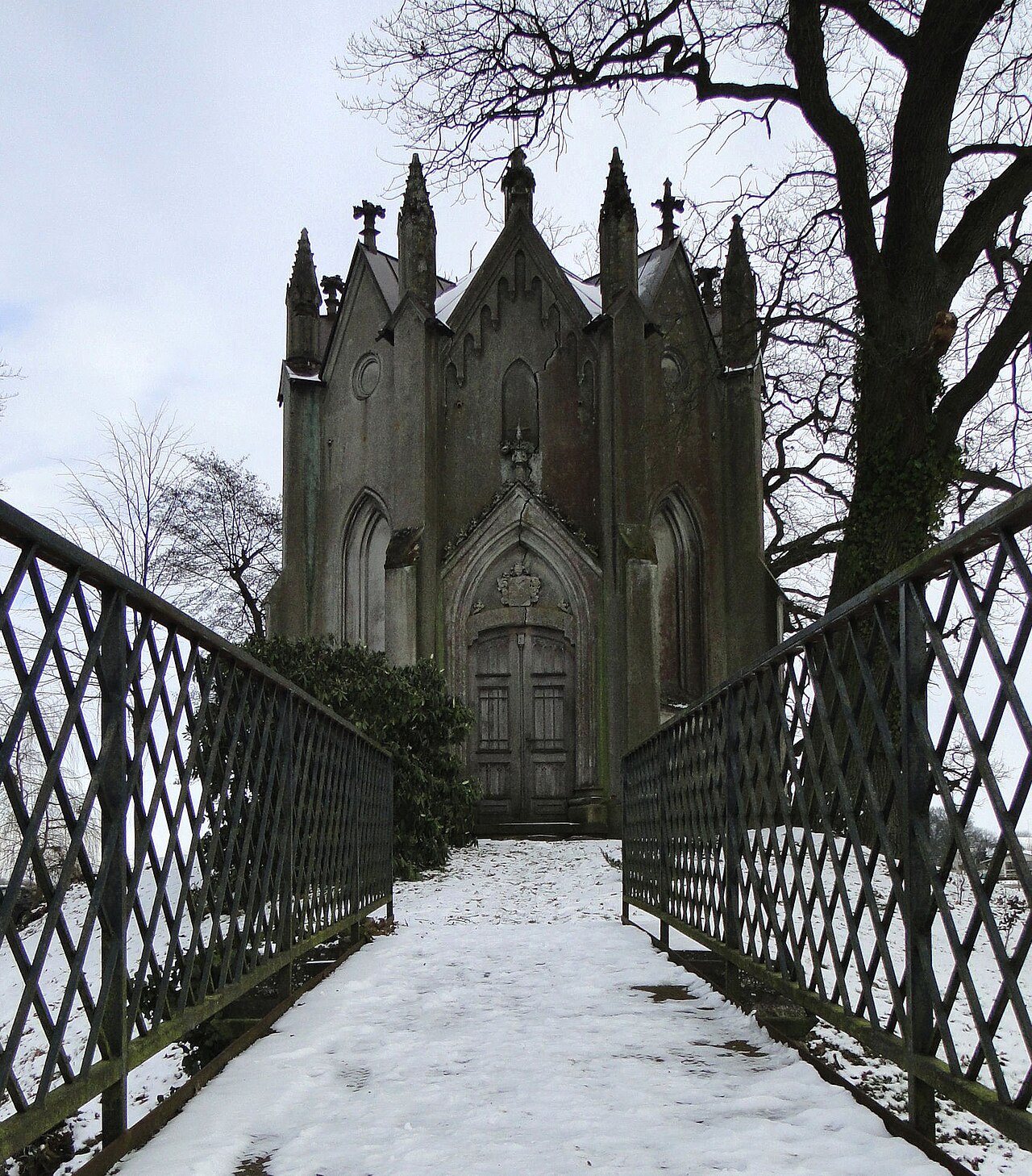 Mausoleum of Laffert family on a motte in Lehsen, district Ludwigslust-Parchim, Mecklenburg-Vorpommern, Germany