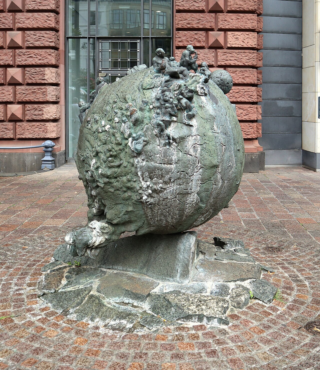 Bronze fountain "Our Planet" (1996) in Bremen , Domshof by sculptor Bernd Altenstein