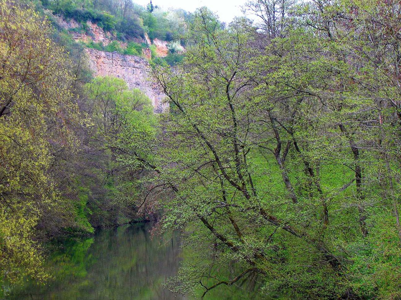 Rems river near by the junction with Remseck river, Baden-Württemberg