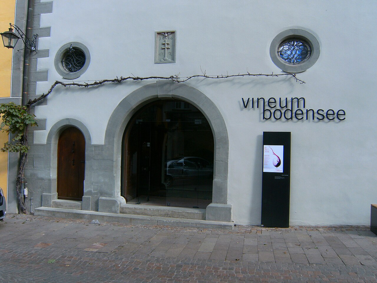 Meersburg, Germany, Vorburggasse: Entrance to the Vineum Bodensee, a museum on wine and wine production in Meersburg