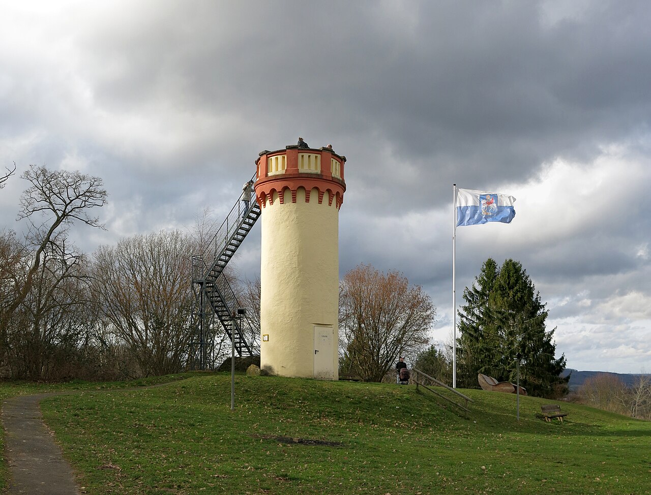The watchtower on the Molkenberg in the near of Bad Orb, Hesse, Germany