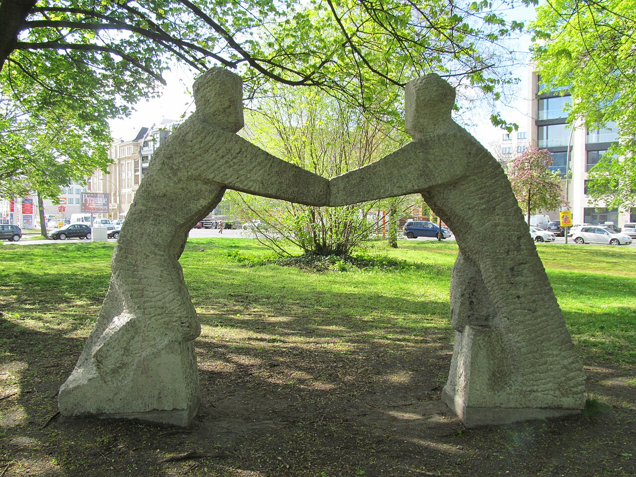 Monument at the intersection of Chausseestraße and Liesenstraße, Berlin-Gesundbrunnen, to German unity