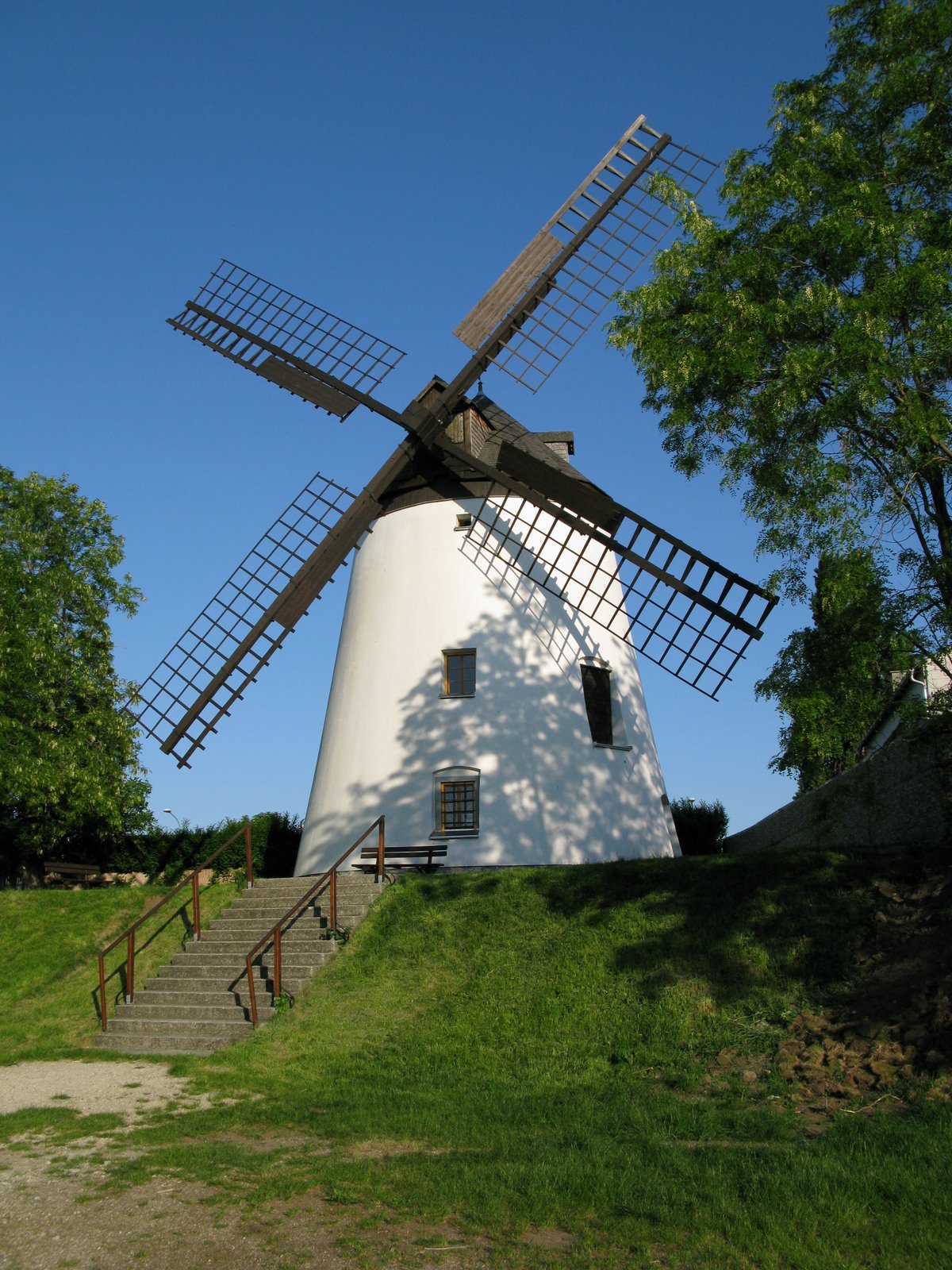 Windmill in Podersdorf at Lake Neusiedl near Vienna / Austria / European Union