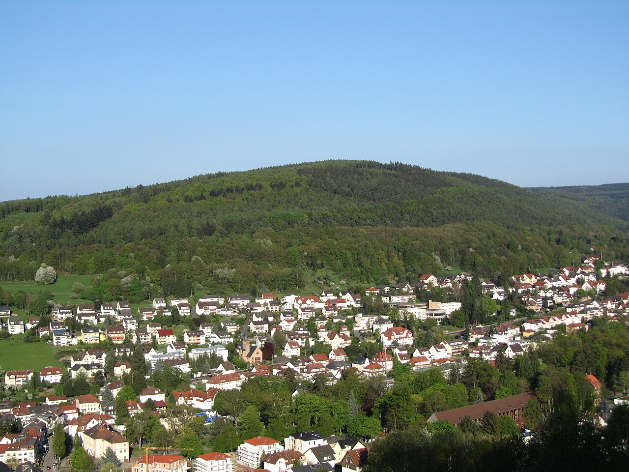 Blick vom Molkenberg über Bad Orb zum Wintersberg