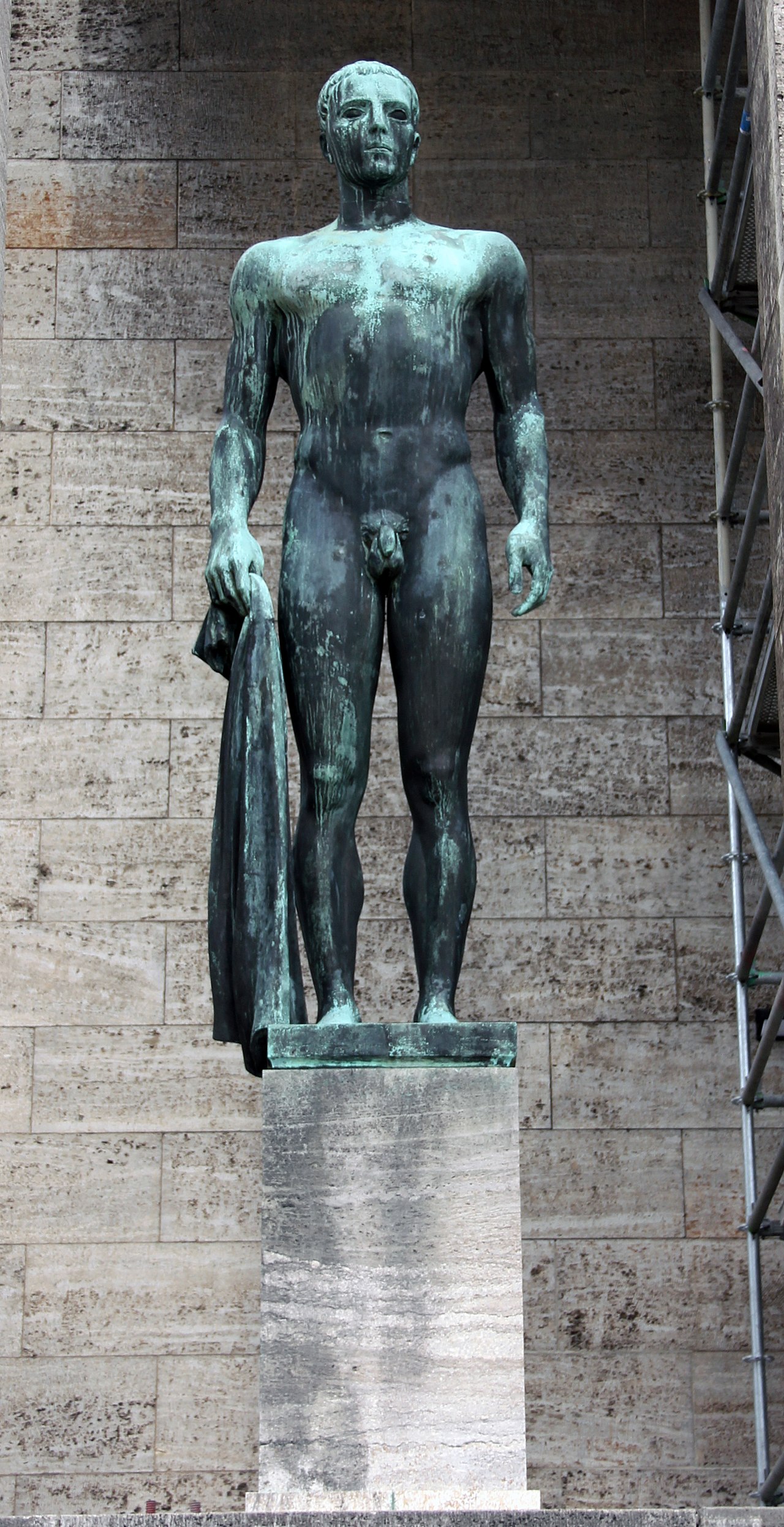 Sculpture, " Der Zehnkämpfer " by Arno Breker , 1936, Jahnplatz, Berlin-Westend , Germany