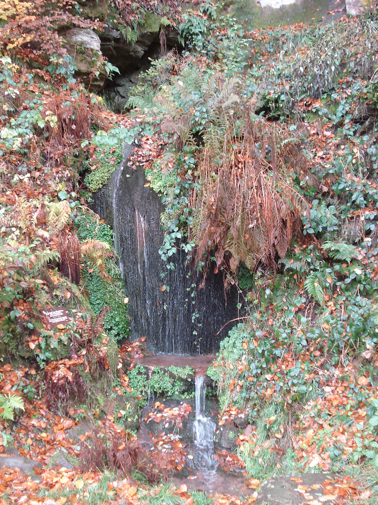 Der Wasserfall an der Zittenfeldener Quelle (ND) im November 2012